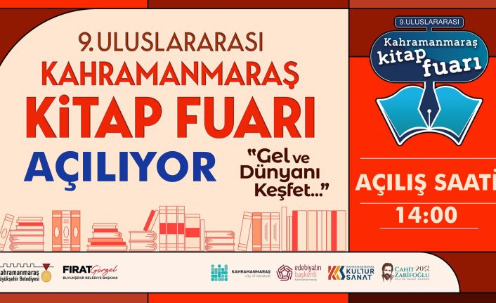 9. Uluslararası Kahramanmaraş Kitap Fuarı yarın açıyor