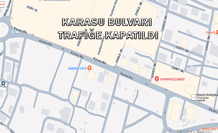 Kahramanmaraş’ta Karasu Bulvarı trafiğe kapatıldı