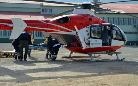 AMBULANS HELİKOPTER KALP HASTASI İÇİN HAVALANDI