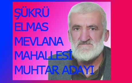 ŞÜKRÜ ELMAS MEVLANA MAHALLESİNE MUHTAR ADAYI OLDU