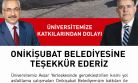 ONİKİŞUBAT BELEDİYESİNE TEŞEKKER