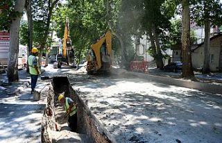 Şehir merkezinin yeni şebeke hatlarının imalatı...